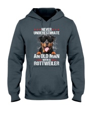 OLD MAN WITH ROTTWEILER Hooded Sweatshirt thumbnail