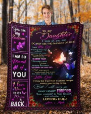 Special gift for daughter - Buffterfly daughter Fleece Blanket - 50" x 60" aos-coral-fleece-blanket-50x60-lifestyle-front-01b