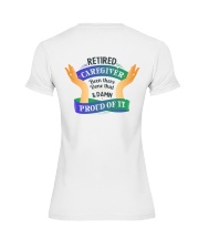 Retired Caregiver Back Premium Fit Ladies Tee tile