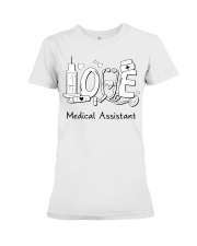 LOVE - Light BG - medica assistant Premium Fit Ladies Tee tile