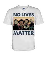Horror Halloween Characters No Lives Matter Retro V-Neck T-Shirt tile