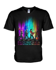 Into The Darkness We Go To Lose Our Minds V-Neck T-Shirt tile