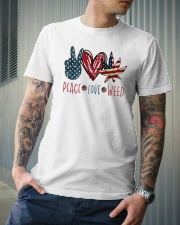Weed Peace Love Classic T-Shirt lifestyle-mens-crewneck-front-6