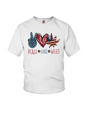 Weed Peace Love Youth T-Shirt tile
