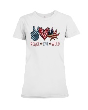 Weed Peace Love Premium Fit Ladies Tee tile