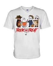 Horror Characters Trick Or Treat V-Neck T-Shirt tile