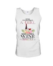 febuary who loves wine Unisex Tank thumbnail