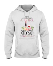 febuary who loves wine Hooded Sweatshirt thumbnail