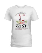 febuary who loves wine Ladies T-Shirt front