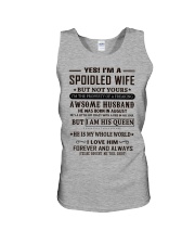 spoiled wife august Unisex Tank thumbnail