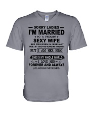 i'm married to a freakin sexy wife february V-Neck T-Shirt thumbnail