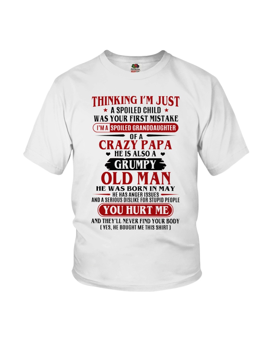 crazy papa born in may Youth T-Shirt