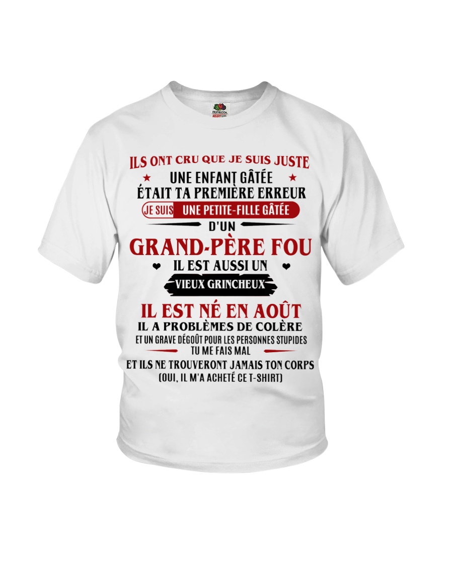 d'un grand pere fou aout Youth T-Shirt