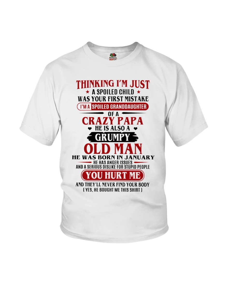 crazy papa born in january Youth T-Shirt