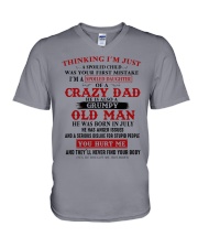 crazy dad born in july V-Neck T-Shirt thumbnail
