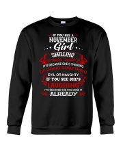 november girl smilling Crewneck Sweatshirt thumbnail
