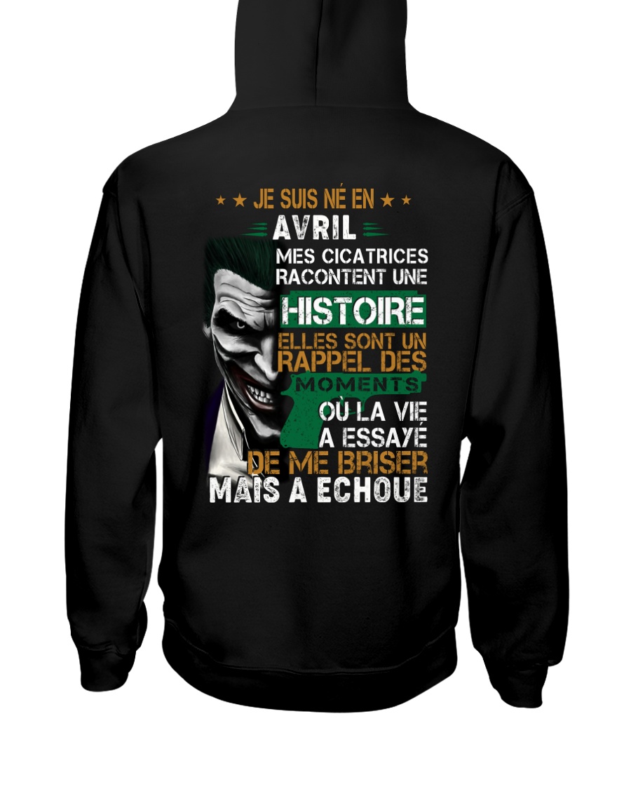 mes cicatrices racontent une histoire avril Hooded Sweatshirt