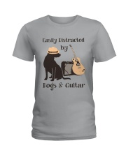 easilly distracted dogs and guitar Ladies T-Shirt thumbnail