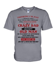 crazy dad born in september V-Neck T-Shirt thumbnail