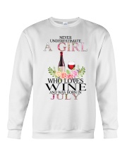 july who loves wine Crewneck Sweatshirt thumbnail