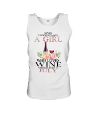 july who loves wine Unisex Tank thumbnail