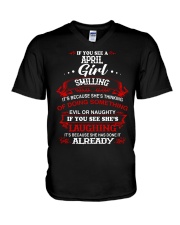 april girl smilling V-Neck T-Shirt thumbnail