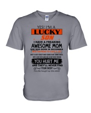 i have a freaking awsome mom december V-Neck T-Shirt thumbnail