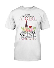 january who loves wine Classic T-Shirt thumbnail