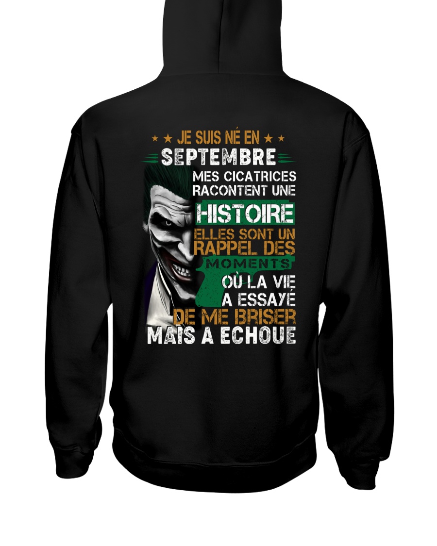 mes cicatrices racontent une histoire septembre Hooded Sweatshirt