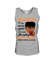 march birthday Unisex Tank thumbnail