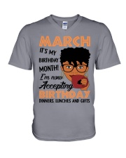 march birthday V-Neck T-Shirt thumbnail