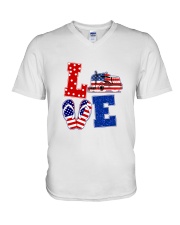 trucker love V-Neck T-Shirt thumbnail
