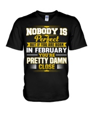february nobody is perfect V-Neck T-Shirt thumbnail