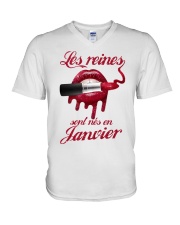 1-les reines V-Neck T-Shirt thumbnail