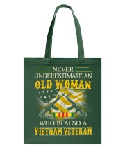 Never Underestimate An Old Woman Tote Bag thumbnail