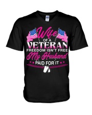 Wife Of A Veteran V-Neck T-Shirt thumbnail