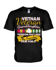 Vietnam Veteran Granddaughter-Freedom V-Neck T-Shirt thumbnail