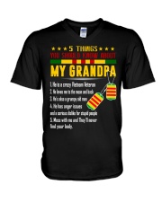 Vietnam Veteran Grandchildren-5things V-Neck T-Shirt thumbnail