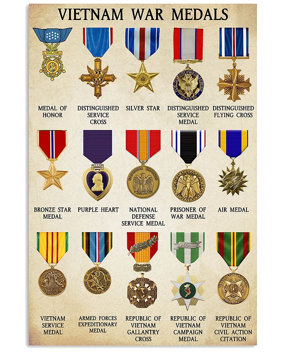 Vietnam War Medals 11x17 Poster