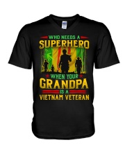 Vietnam Veteran Grandpa-Superhero V-Neck T-Shirt thumbnail