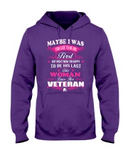 Woman Loves Her Veteran Hooded Sweatshirt front