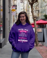 Woman Loves Her Veteran Hooded Sweatshirt lifestyle-unisex-hoodie-front-2