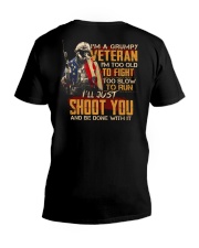 Grumpy Veteran V-Neck T-Shirt thumbnail