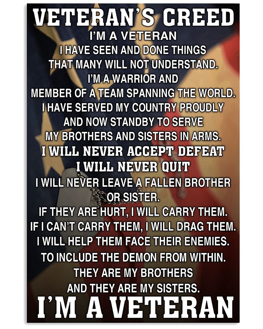 Veteran's Creed 16x24 Poster