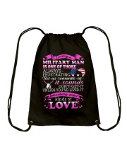 Loving A Military Man Drawstring Bag thumbnail