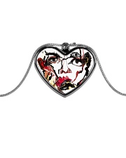 Karina Padilla Metallic Heart Necklace front