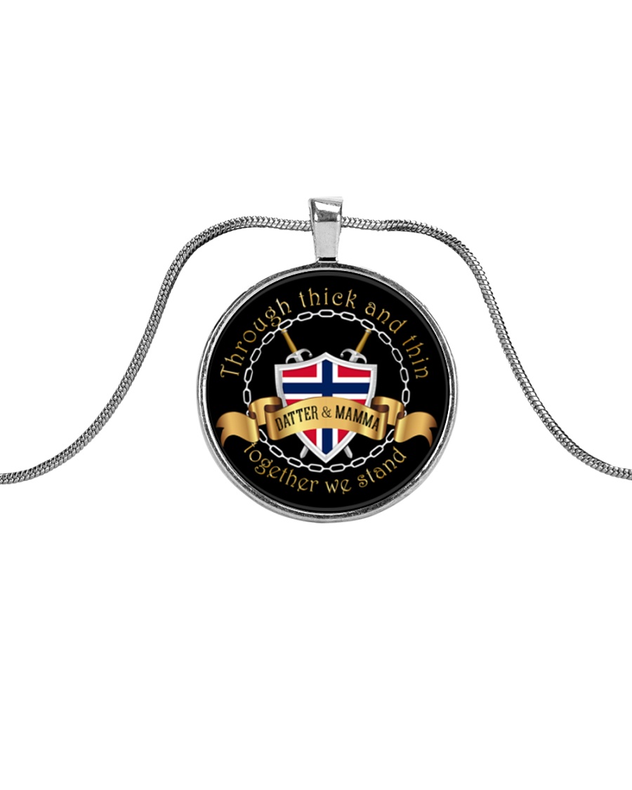 Norwegian Mom and Daughter Metallic Circle Necklace