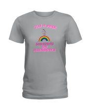 i'm a Pink unicorn dancing on a rainbow Ladies T-Shirt thumbnail