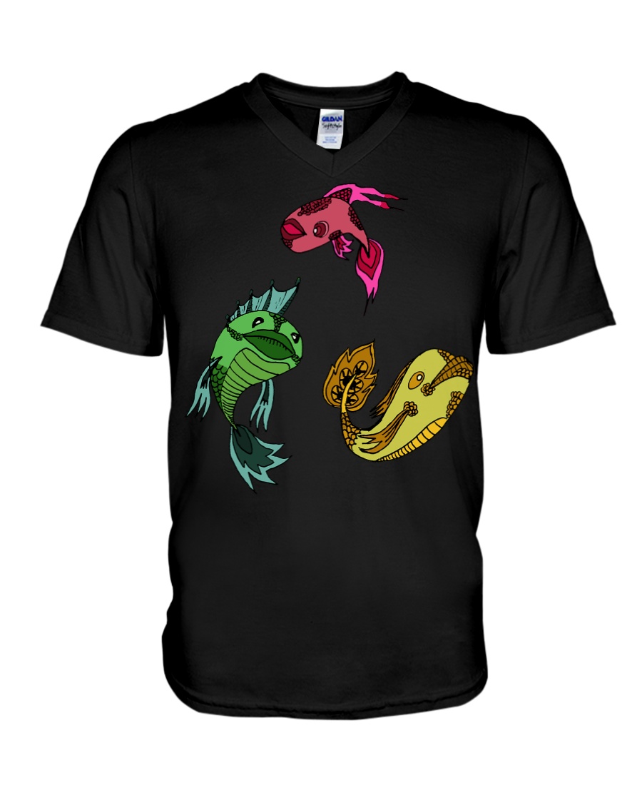 Colors Trio Fish V-Neck T-Shirt