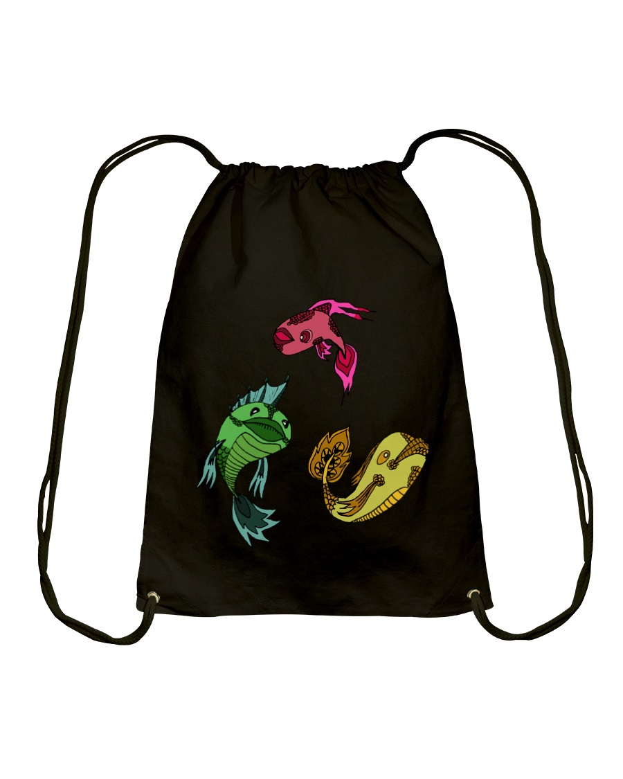 Colors Trio Fish Drawstring Bag